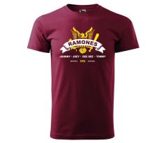 tričko RAMONES logo - bordové