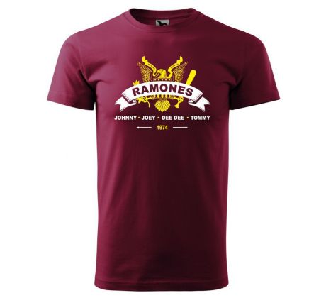 tričko RAMONES logo - bordové